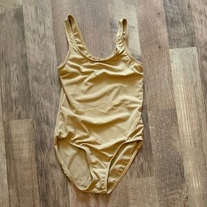 Girls' Solid One-Piece Leotard in Nude Color